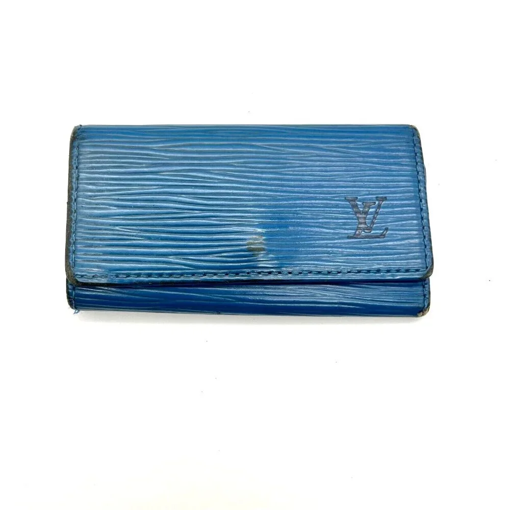 Louis Vuitton Blue Epi Key holder Keychain
